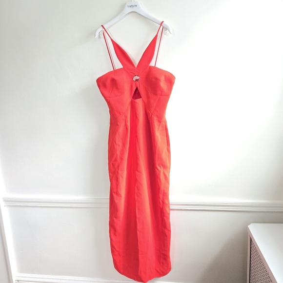 New Torn By Ronny Kobo Anna Crepe Crimson Dress Spring 2025 Size Medium NWT - Picture 6 of 15